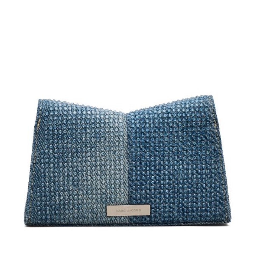 Marc Jacobs The Crystal Denim St. Marc Chain Wallet Crossbody Bag Blue - Picture 4 of 16